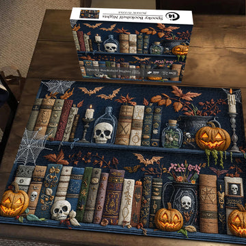 Nights spooky bookshelf notti puzzle 1000 pezzi